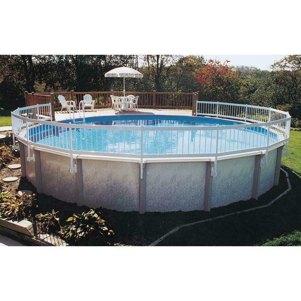 Above Ground Pool Safety Fence 8 Section Kit Maintenance Vinyl Construction