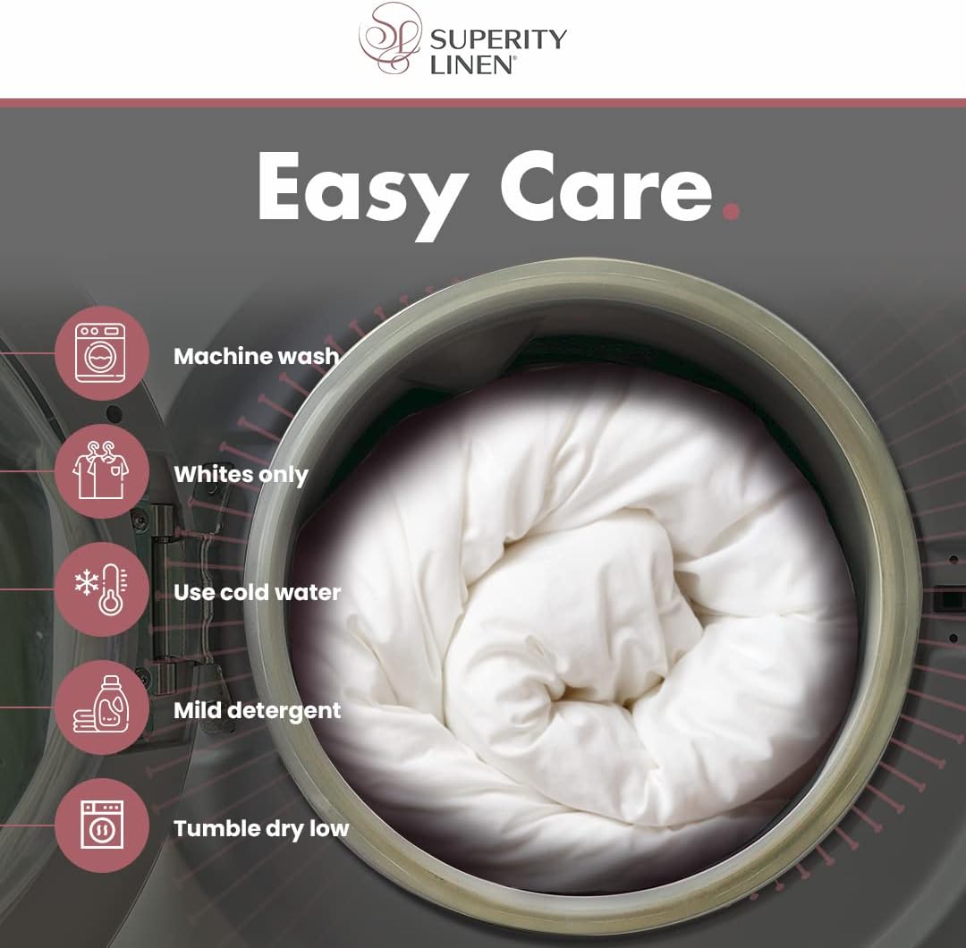 Superity White Twin Duvet Cover - Cotton Breathable &amp; Comfortable Fabric, Protects Mattresses from Dirt, Dust &amp; Dander - Twin Size Duvet Cover (68x86)