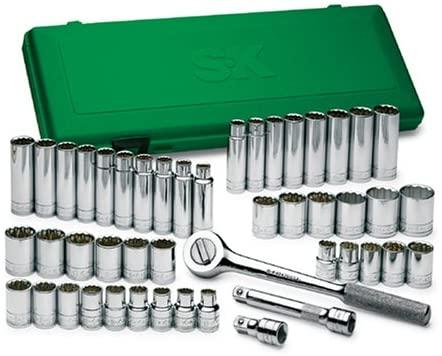 SK 4147 Super Set 47 Piece 1/2-Inch Drive 12 Point Standard and Deep Socket Set with 19 Piece 1/2-Inch to 1-1/8-Inch and 18 Piece 10-Millimeter to 19-Millimeter Socket Assortments