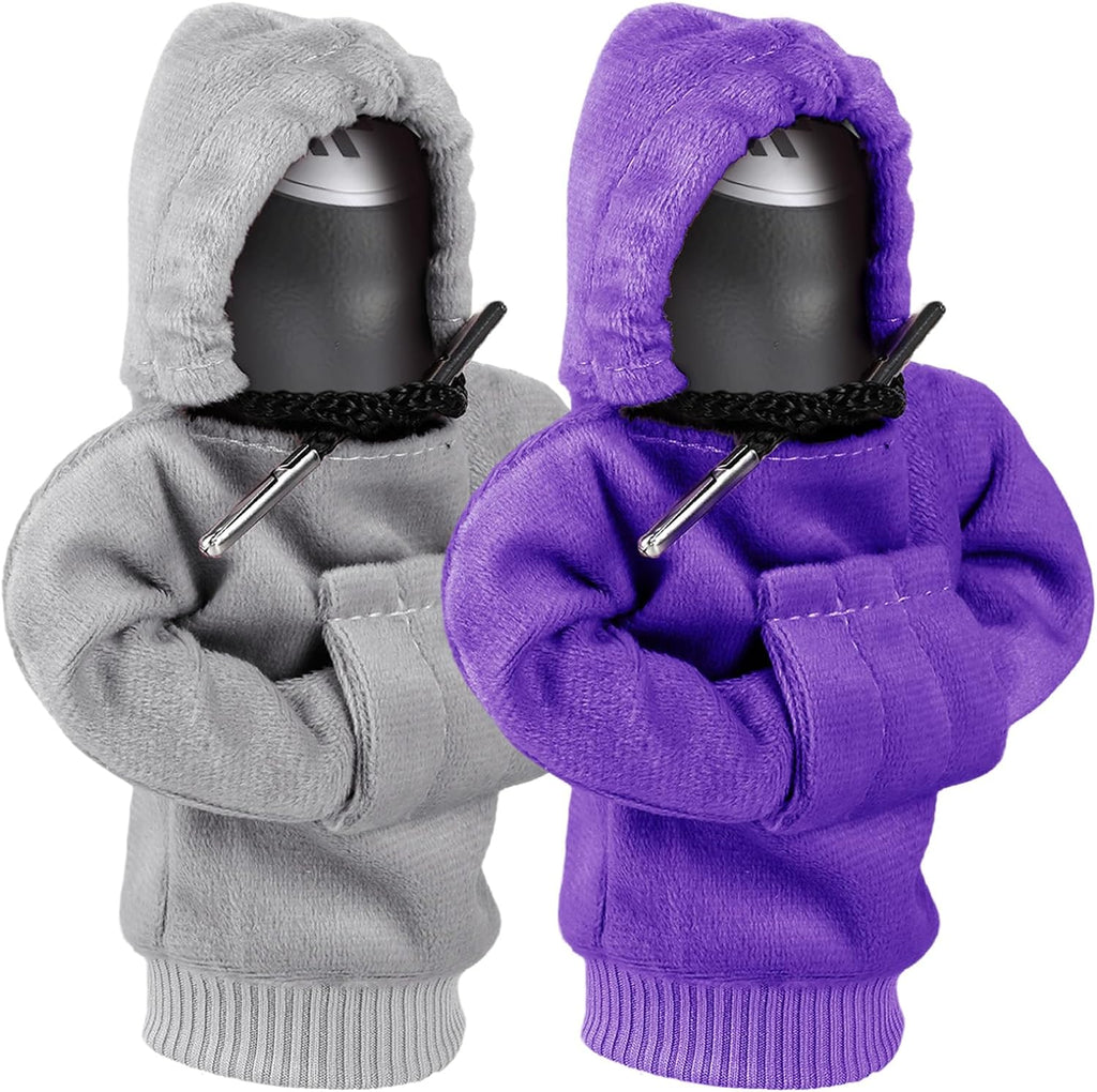 ZHSMS Gear Shift Cover, Universal Shift Knob Cover, Funny Sweater Hoodie for Gearshift, 4.7 Inch Car Shifter Stick Protector Decoration (Purple Grey)
