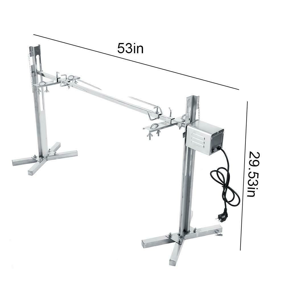 Rotisserie Kit For Barbecue  Steel Spit Rod Meat Forks With Electric JY