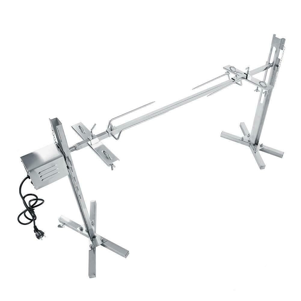 Rotisserie Kit For Barbecue  Steel Spit Rod Meat Forks With Electric JY