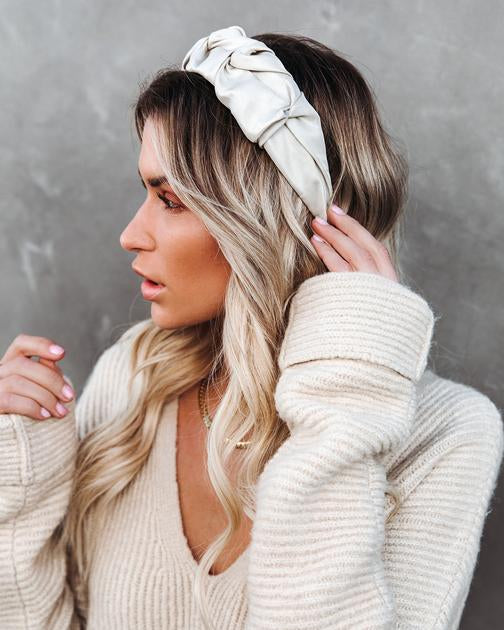 Scarlett Ruched Headband - Blanc