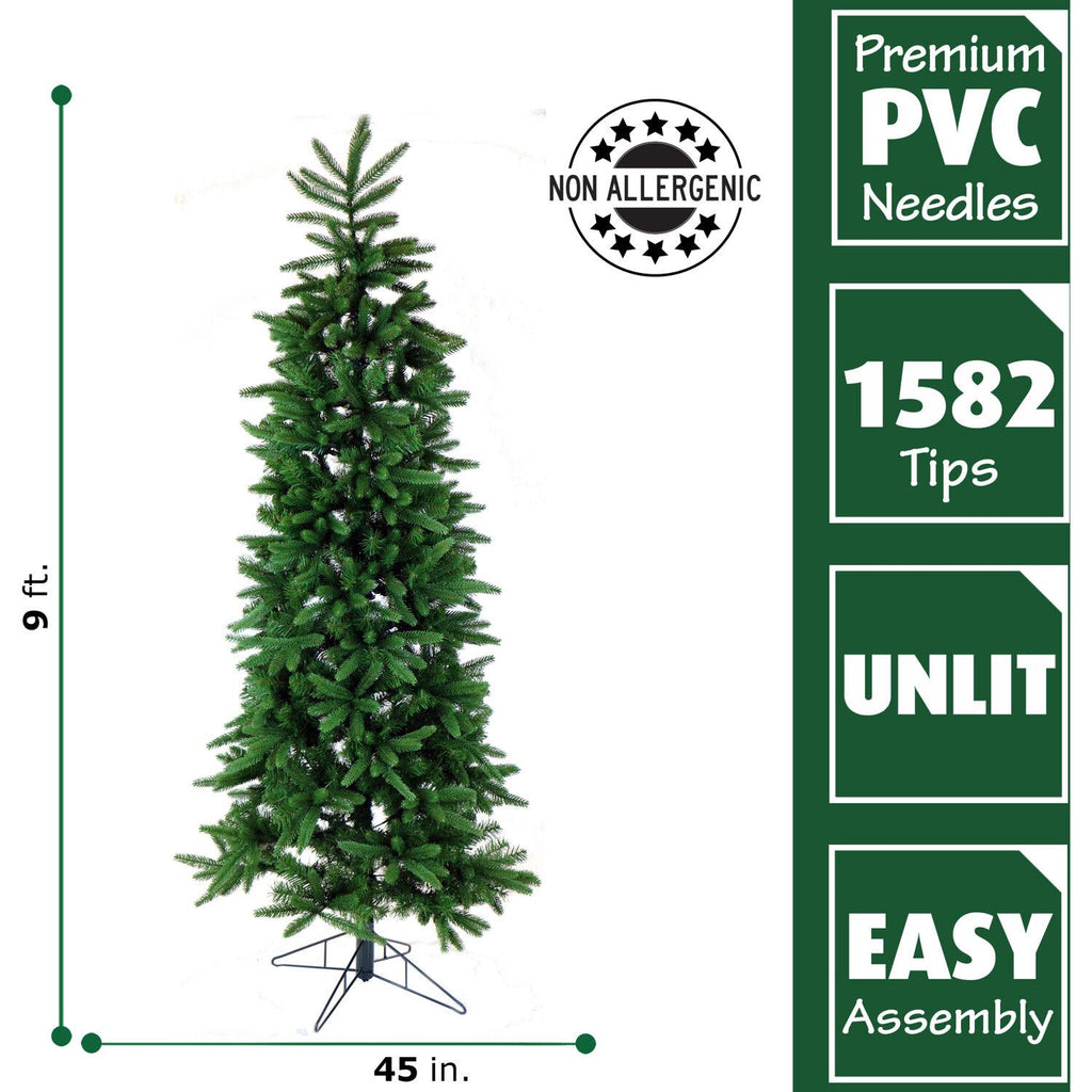 Fraser Hill Farm Green Hinged Pine Christmas Tree, 9'