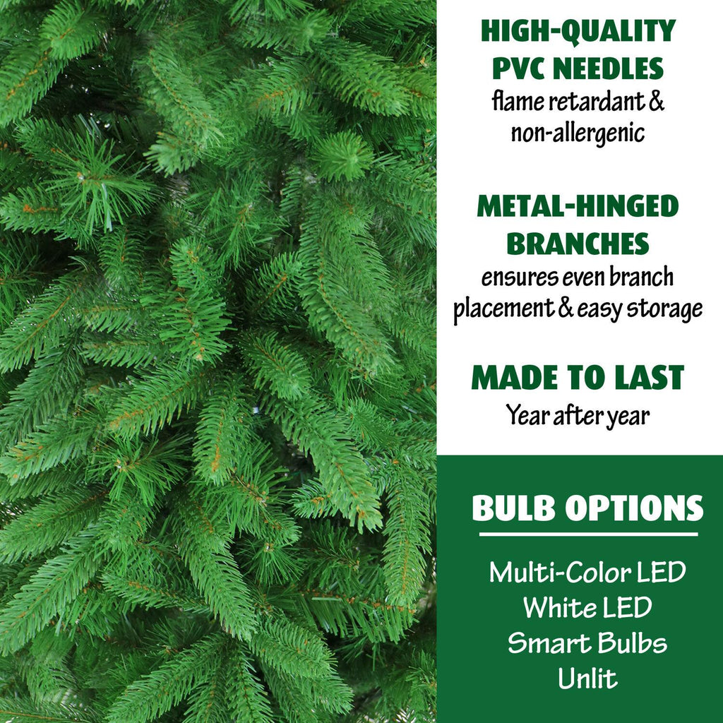 Fraser Hill Farm Green Hinged Pine Christmas Tree, 9'