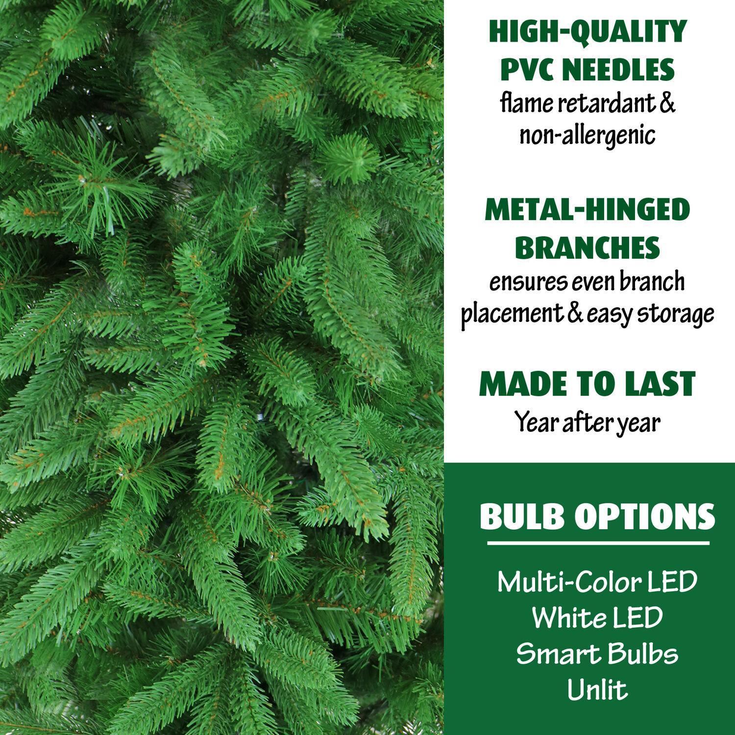 Fraser Hill Farm Green Hinged Pine Christmas Tree, 9'