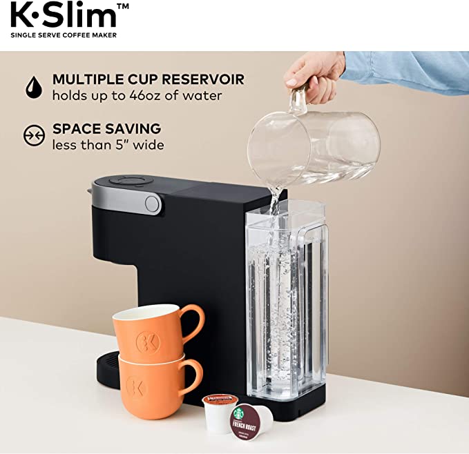 keurig k- slim single serve k-cup pod coffee maker, multistream technology, black