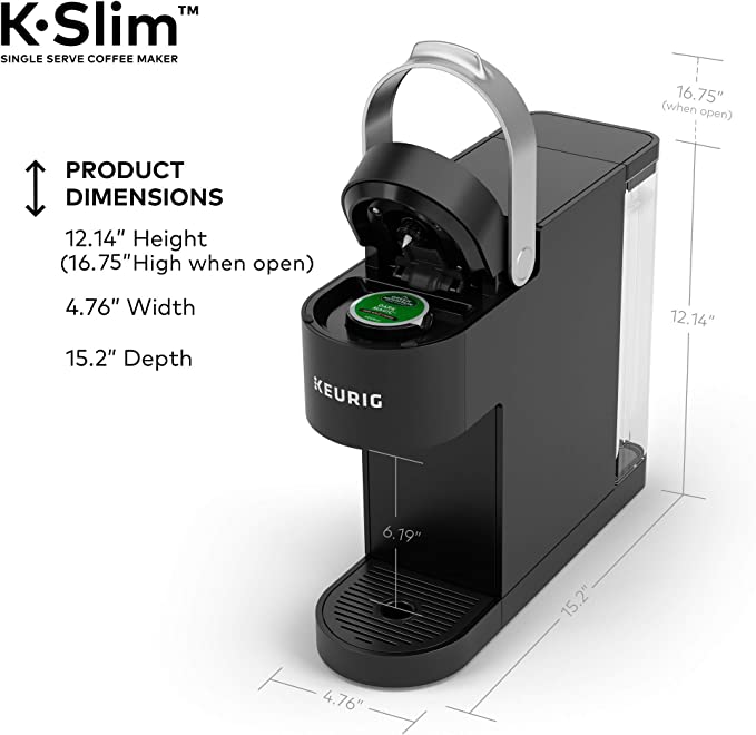 keurig k- slim single serve k-cup pod coffee maker, multistream technology, black
