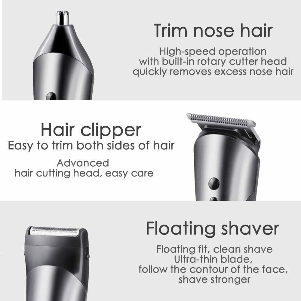 Nakeey 3 IN 1 Trimmer Professional Trimmer Of Beard, Painless Of Nose And Ear