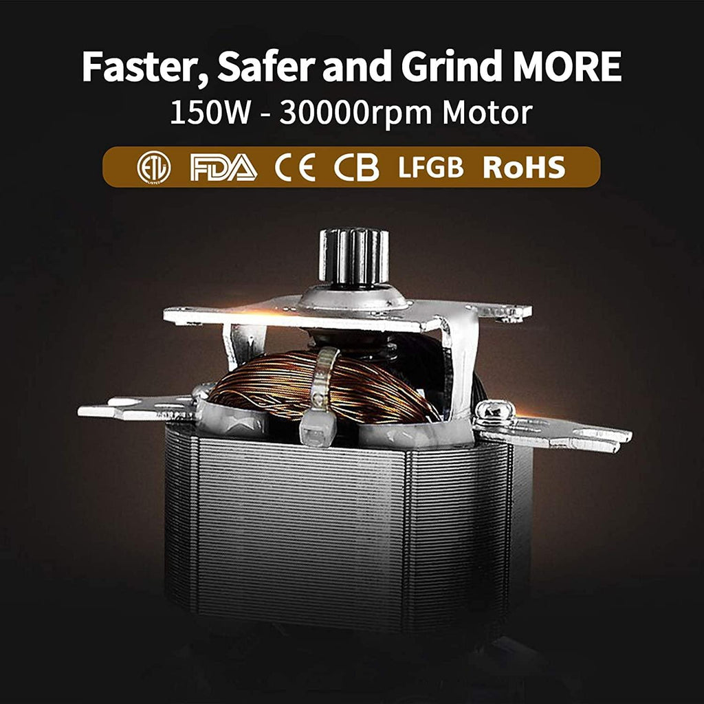 Keenstone Coffee Grinder, Electric Coffee Bean Grinder, Stainless Steel Spice Mill Grinder with Noiseless Motor, Cleaning Brush for Grinding Spices, Pepper, Herbs, Nuts (150W 70g /2.5oz Capacity)