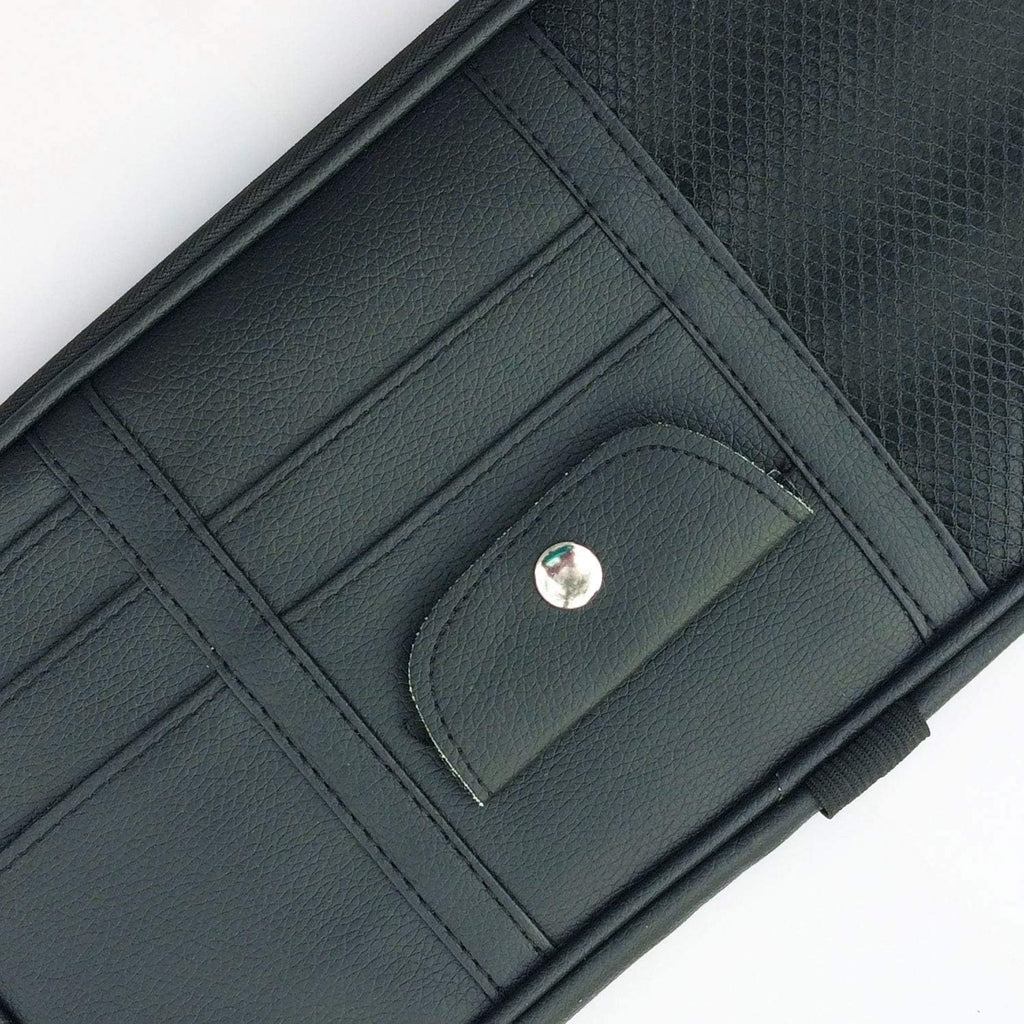 Da by Car Sun Visor Organizer Auto Car Visor Pocket and Interior Accessories Car Truck Visor Storage Pouch Holder with Multi-Pocket Net Zippers(Black)