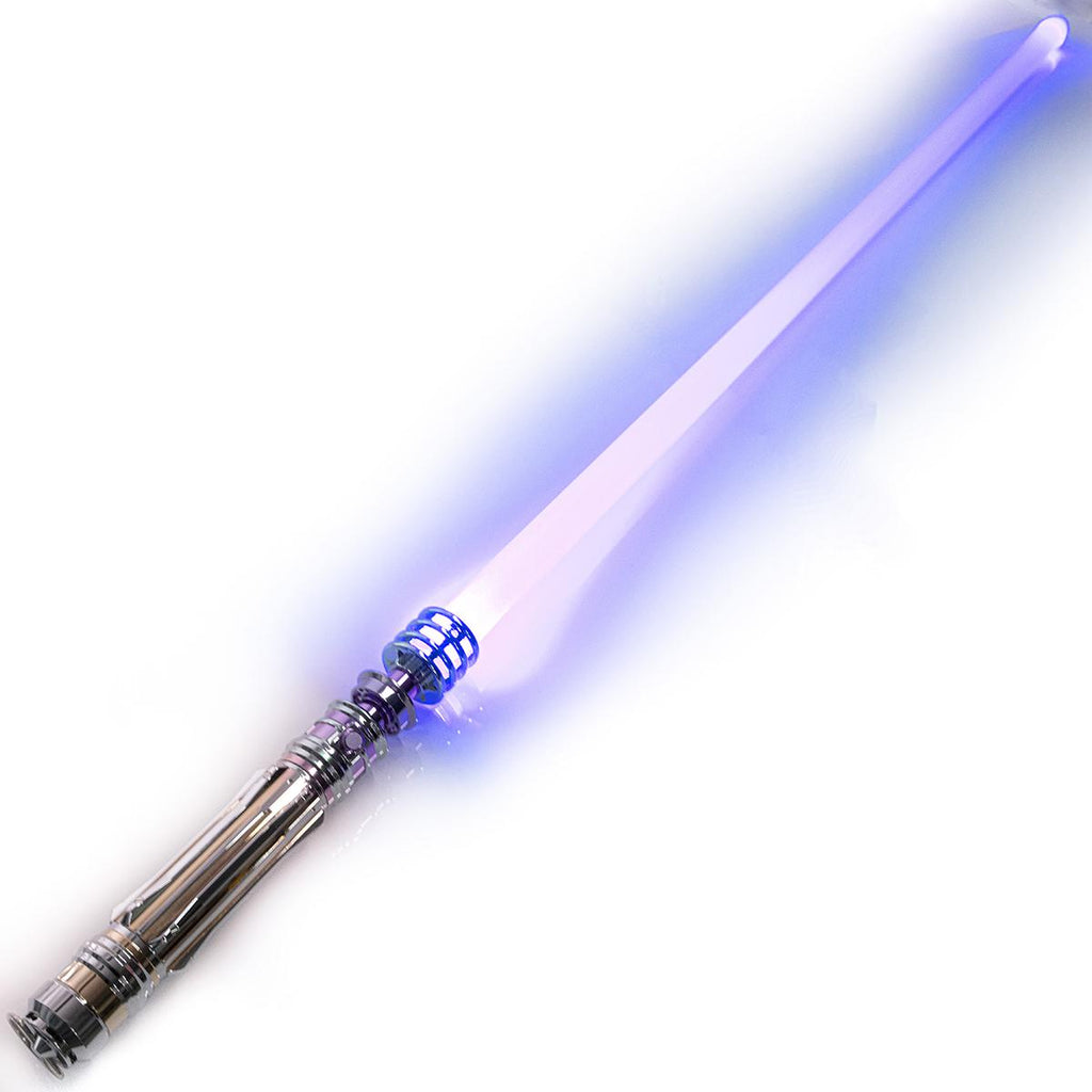 Zias LO Princess NeoPixel Light with Xenopixel 2.0 Soundboard - Silver Metal Hilt Star Wars Princess Leia Organa Light  Sword - Strip LED with 12 Preset Colors and Smooth Swing Sounds