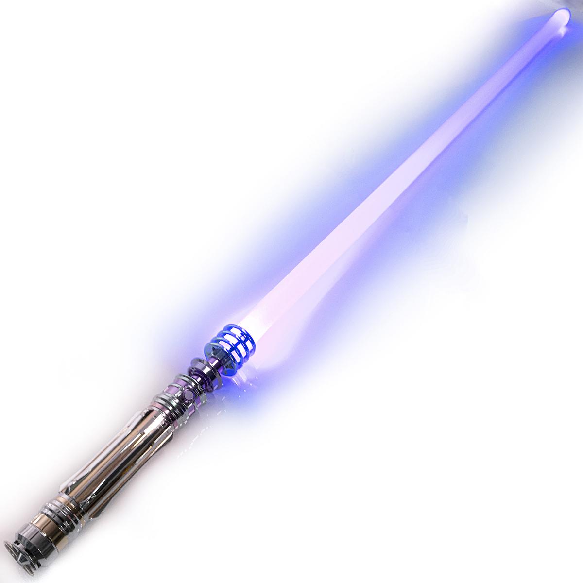 Zias LO Princess NeoPixel Light with Xenopixel 2.0 Soundboard - Silver Metal Hilt Star Wars Princess Leia Organa Light  Sword - Strip LED with 12 Preset Colors and Smooth Swing Sounds
