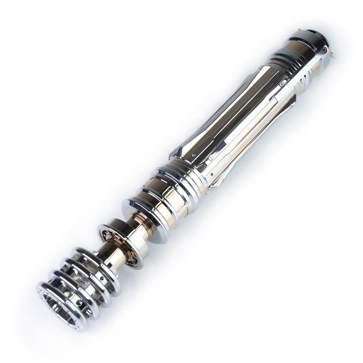Zias LO Princess NeoPixel Light with Xenopixel 2.0 Soundboard - Silver Metal Hilt Star Wars Princess Leia Organa Light  Sword - Strip LED with 12 Preset Colors and Smooth Swing Sounds