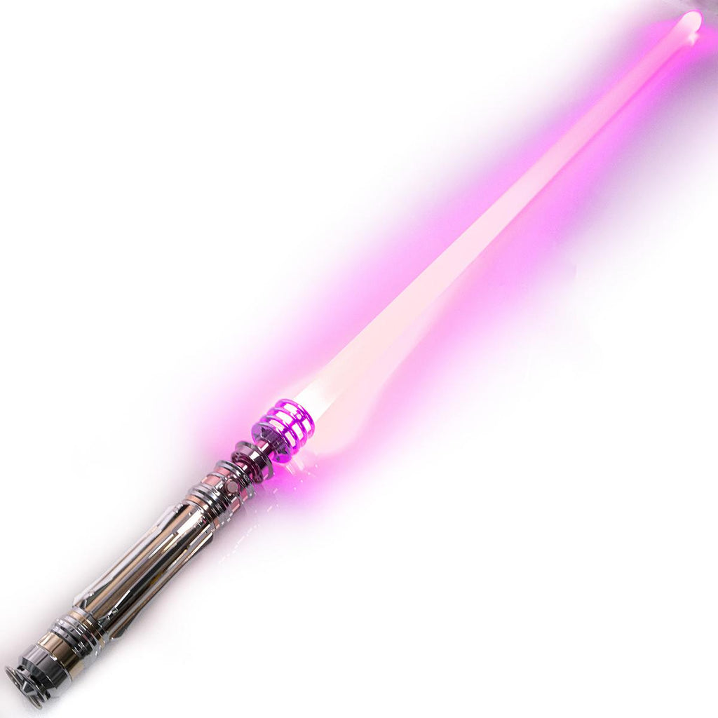 Zias LO Princess NeoPixel Light with Xenopixel 2.0 Soundboard - Silver Metal Hilt Star Wars Princess Leia Organa Light  Sword - Strip LED with 12 Preset Colors and Smooth Swing Sounds