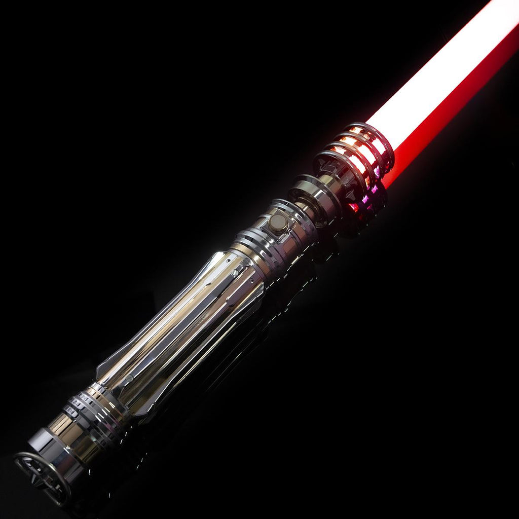 Zias LO Princess NeoPixel Light with Xenopixel 2.0 Soundboard - Silver Metal Hilt Star Wars Princess Leia Organa Light  Sword - Strip LED with 12 Preset Colors and Smooth Swing Sounds