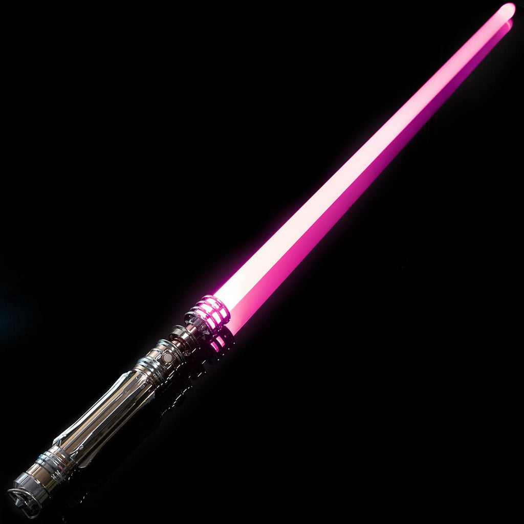 Zias LO Princess NeoPixel Light with Xenopixel 2.0 Soundboard - Silver Metal Hilt Star Wars Princess Leia Organa Light  Sword - Strip LED with 12 Preset Colors and Smooth Swing Sounds