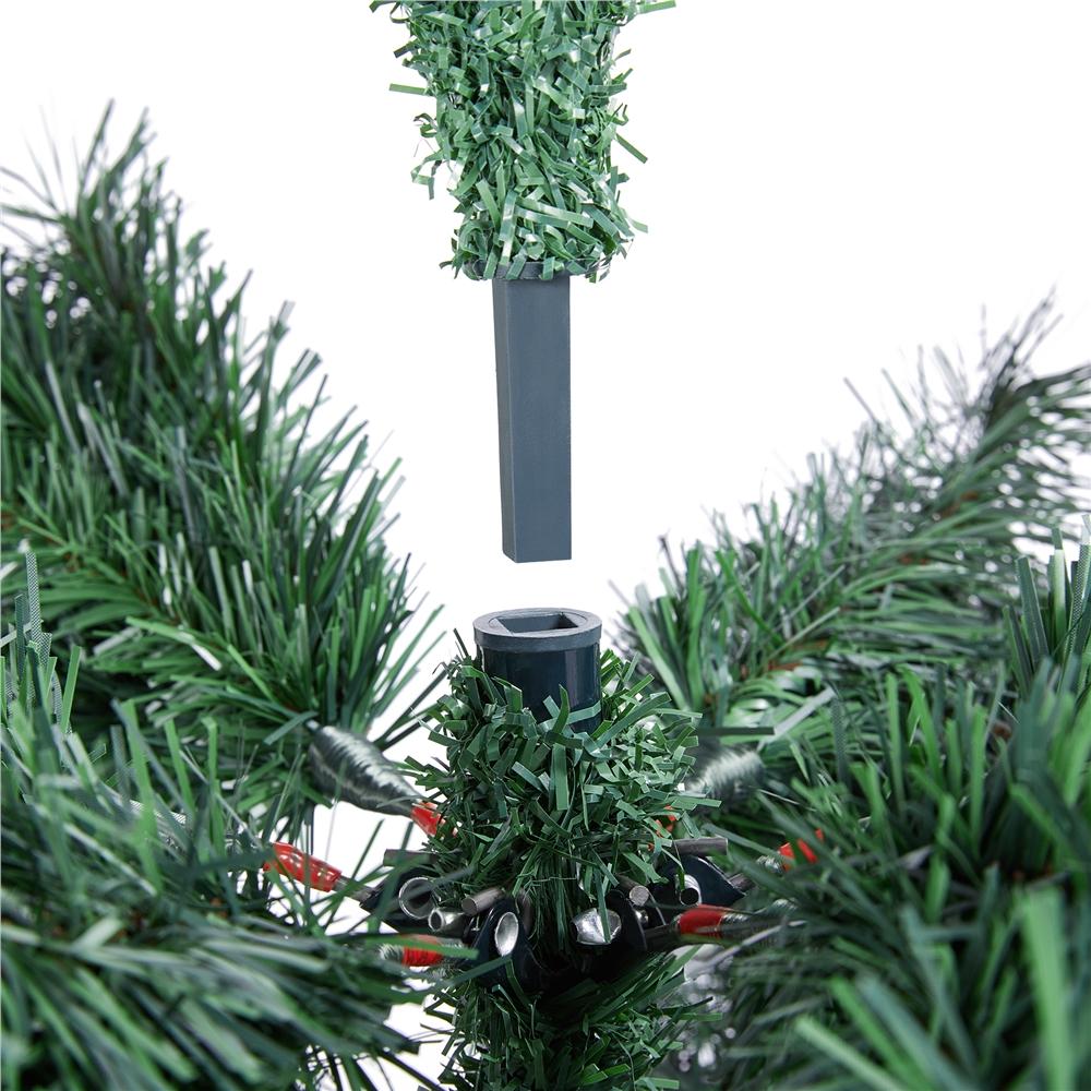 Easyfashion Clear Prelit Incandescent Green Spruce Christmas Tree, 7.5'