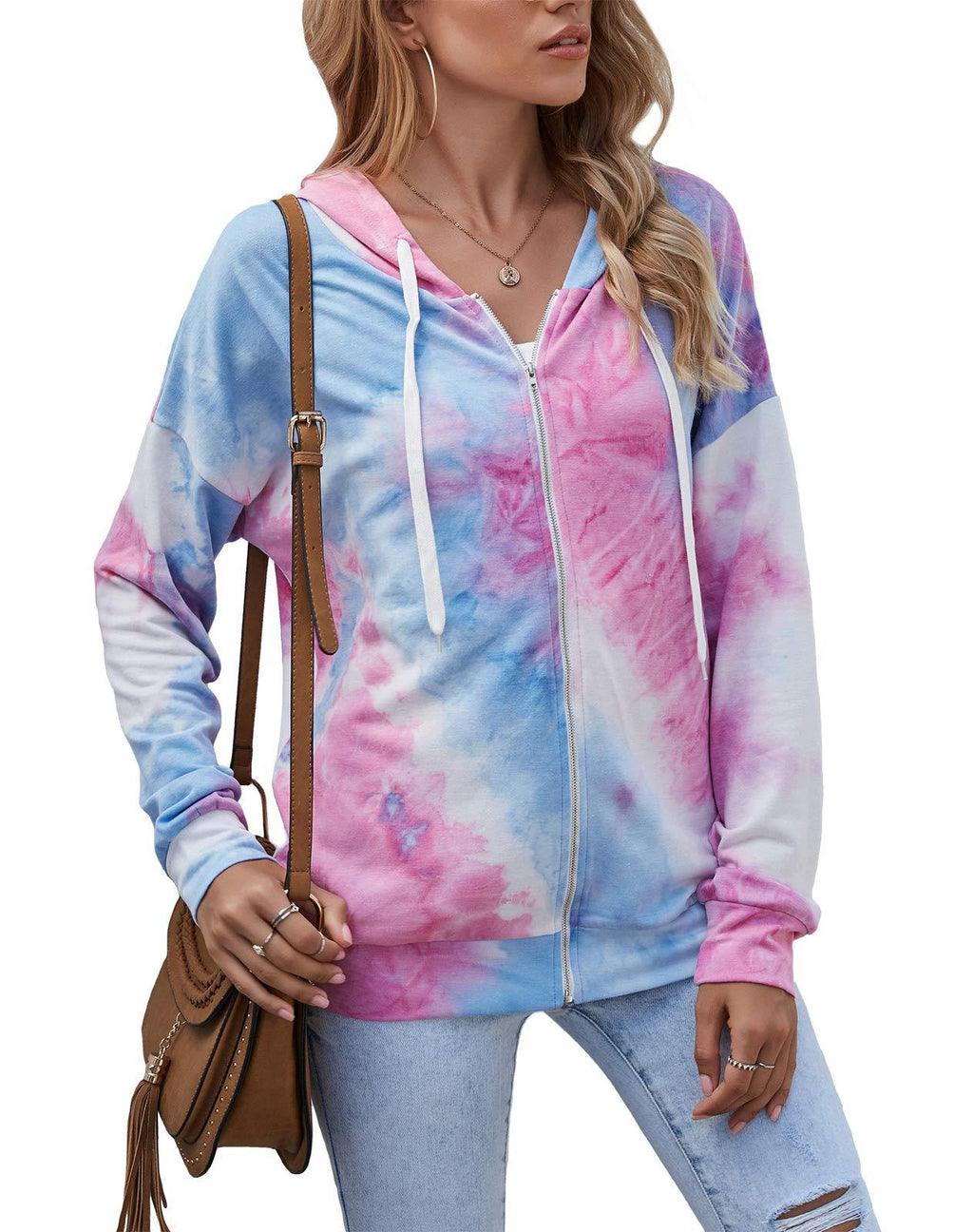 Fashion-Loose Tie-dye Hoodie Cardigan