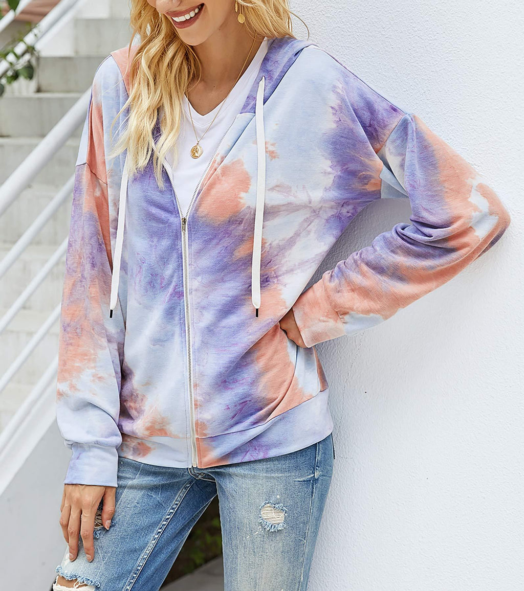 Fashion-Loose Tie-dye Hoodie Cardigan