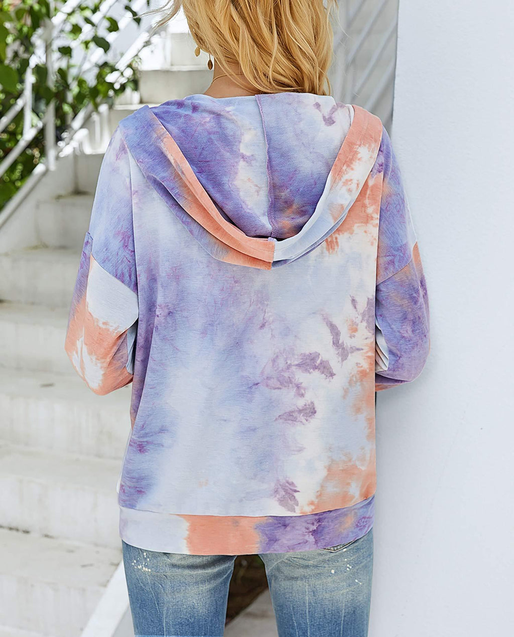 Fashion-Loose Tie-dye Hoodie Cardigan