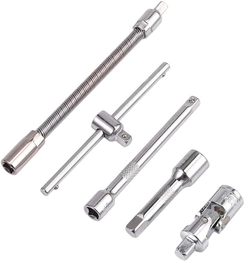 SGZYJ 1/4" 5-25Nm Ratchet Torque Wrench Square Drive Click Car Hand Tool Adjustable 46 Pcs Hand Tools for Car Bike Repair Tool