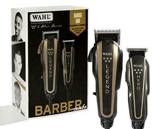 Wahl 8180 5-Star Barber Combo Legend Clipper and Hero Trimmer - Black/Gold
