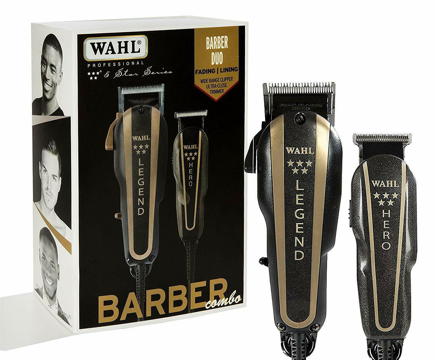 Wahl 8180 5-Star Barber Combo Legend Clipper and Hero Trimmer - Black/Gold