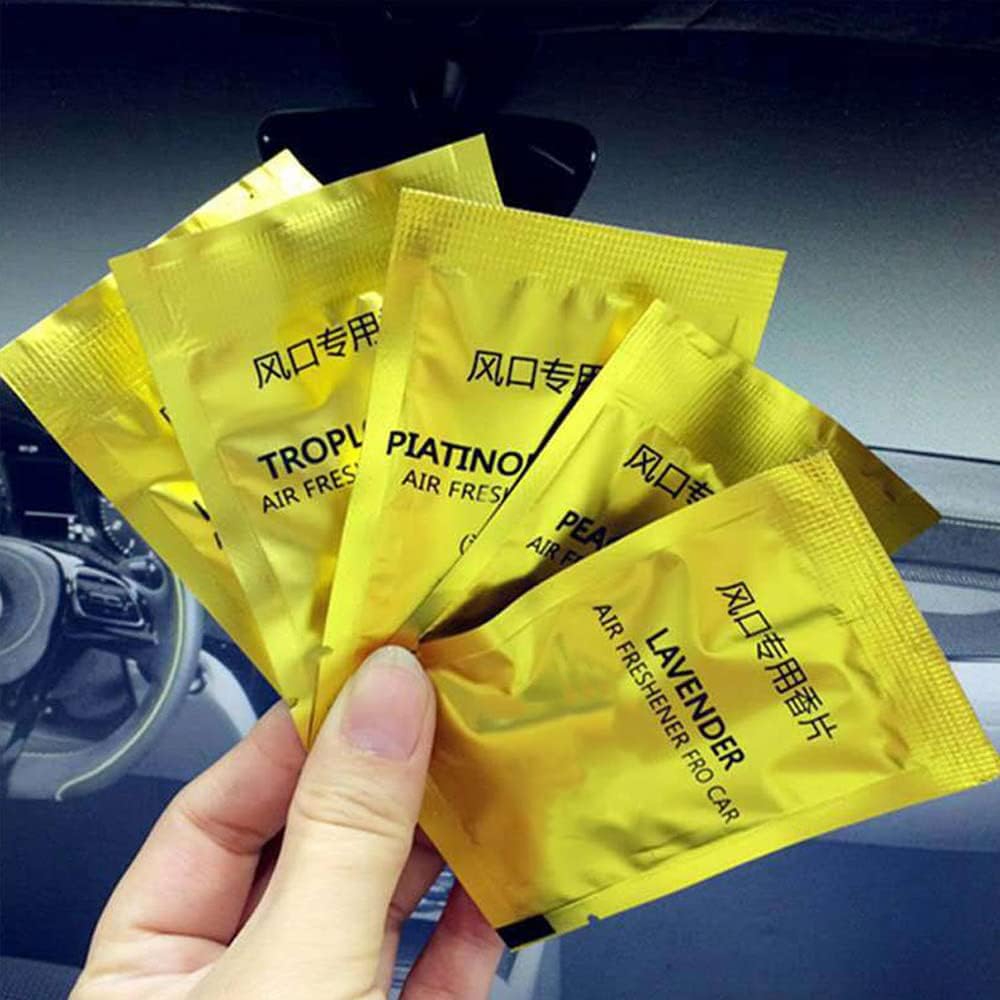 ZOSTLAND 10Pcs/Pack Car Air-outlet Fragrance Packet,Fragrance Car Clip Refills,Automotive Vent Clip Refills With Aromatherapy,Fragrances For Vehicle Deodorizing and Air Freshening (10pcs Peach)
