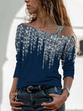 Fashion Sequin Print Off-shoulder Top Women