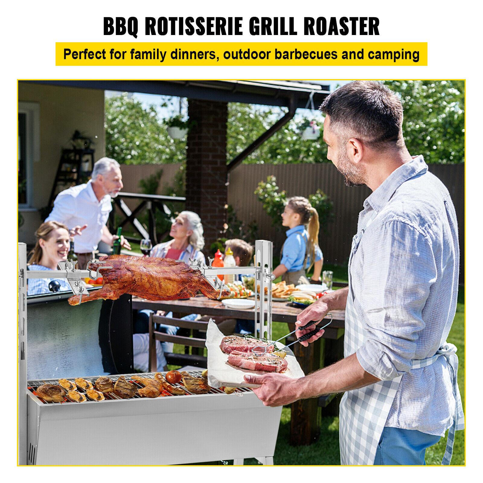 42'' 88Lbs  Lamb Roaster Rotisserie Spit Wind Shield Charcoal Pig