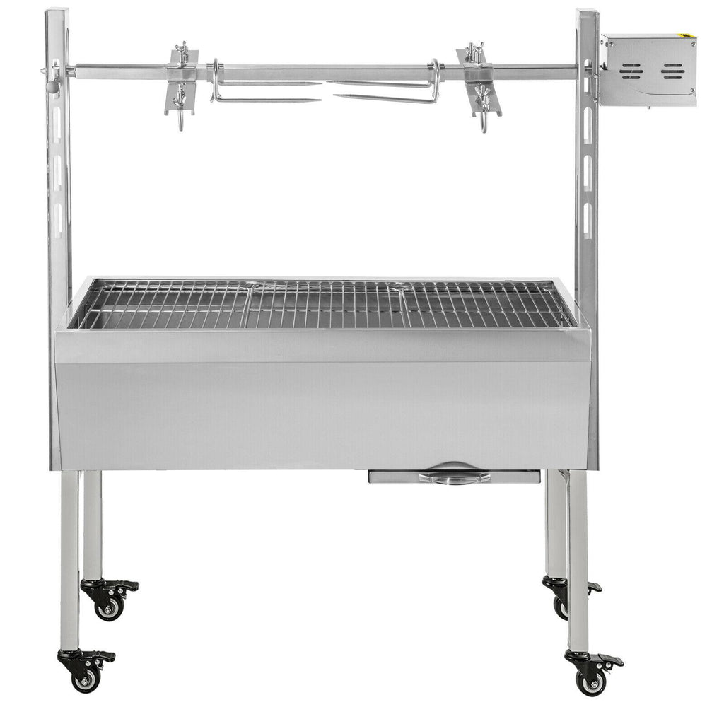 42'' 88Lbs  Lamb Roaster Rotisserie Spit Wind Shield Charcoal Pig