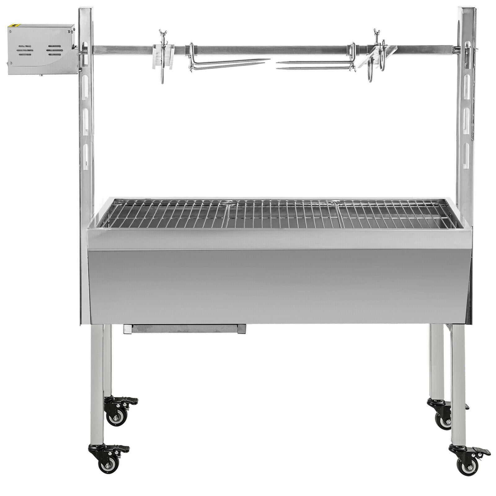 42'' 88Lbs  Lamb Roaster Rotisserie Spit Wind Shield Charcoal Pig