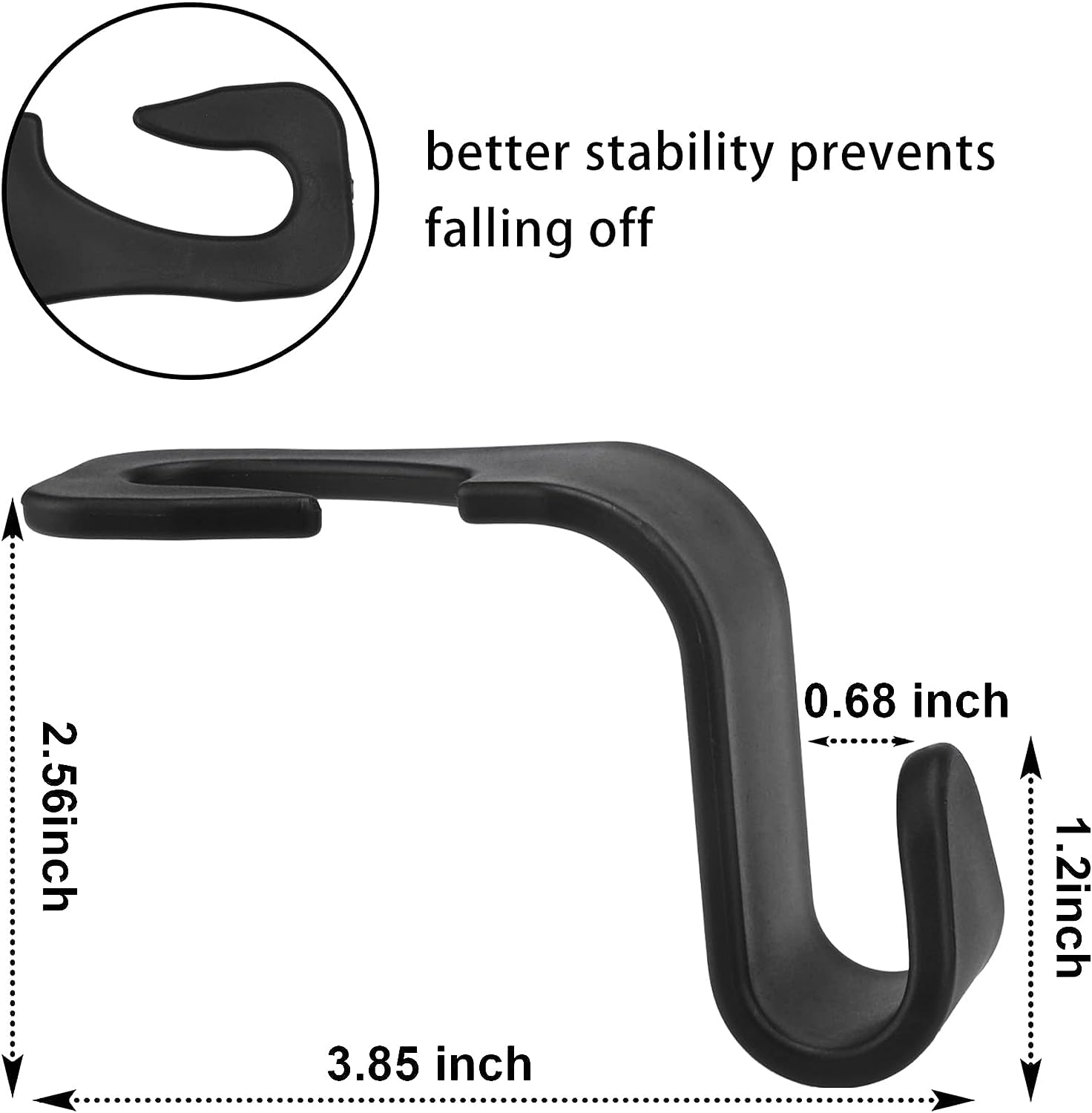 LivTee Car Seat Headrest Hook, Auto Seat Hook Hangers Storage Organizer Interior Accessories for Purse Coats Umbrellas Grocery Bags Handbag, 4-Pack