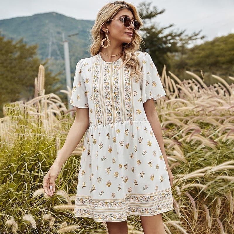 boho casual mini dress