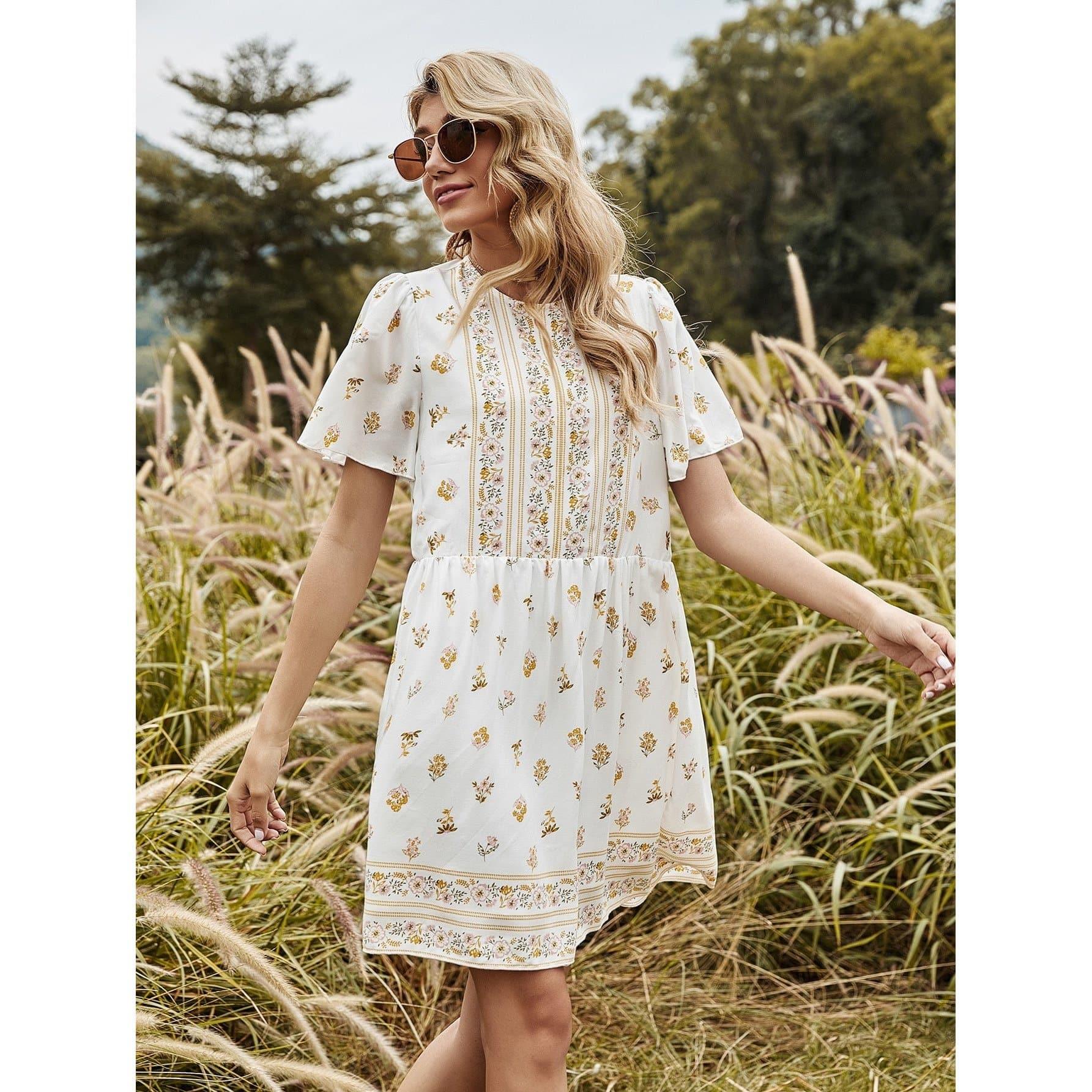boho casual mini dress