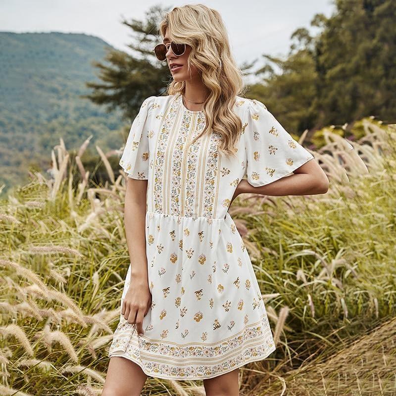 boho casual mini dress