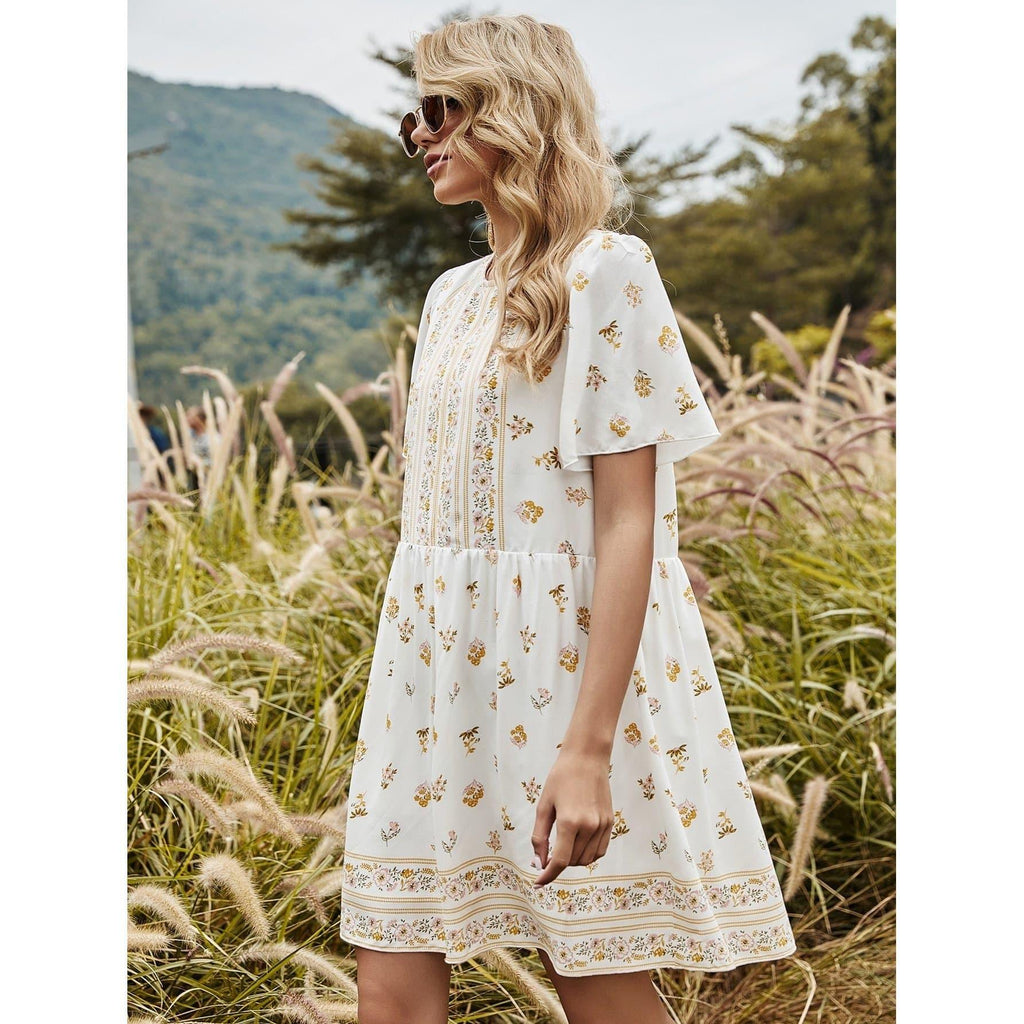 boho casual mini dress