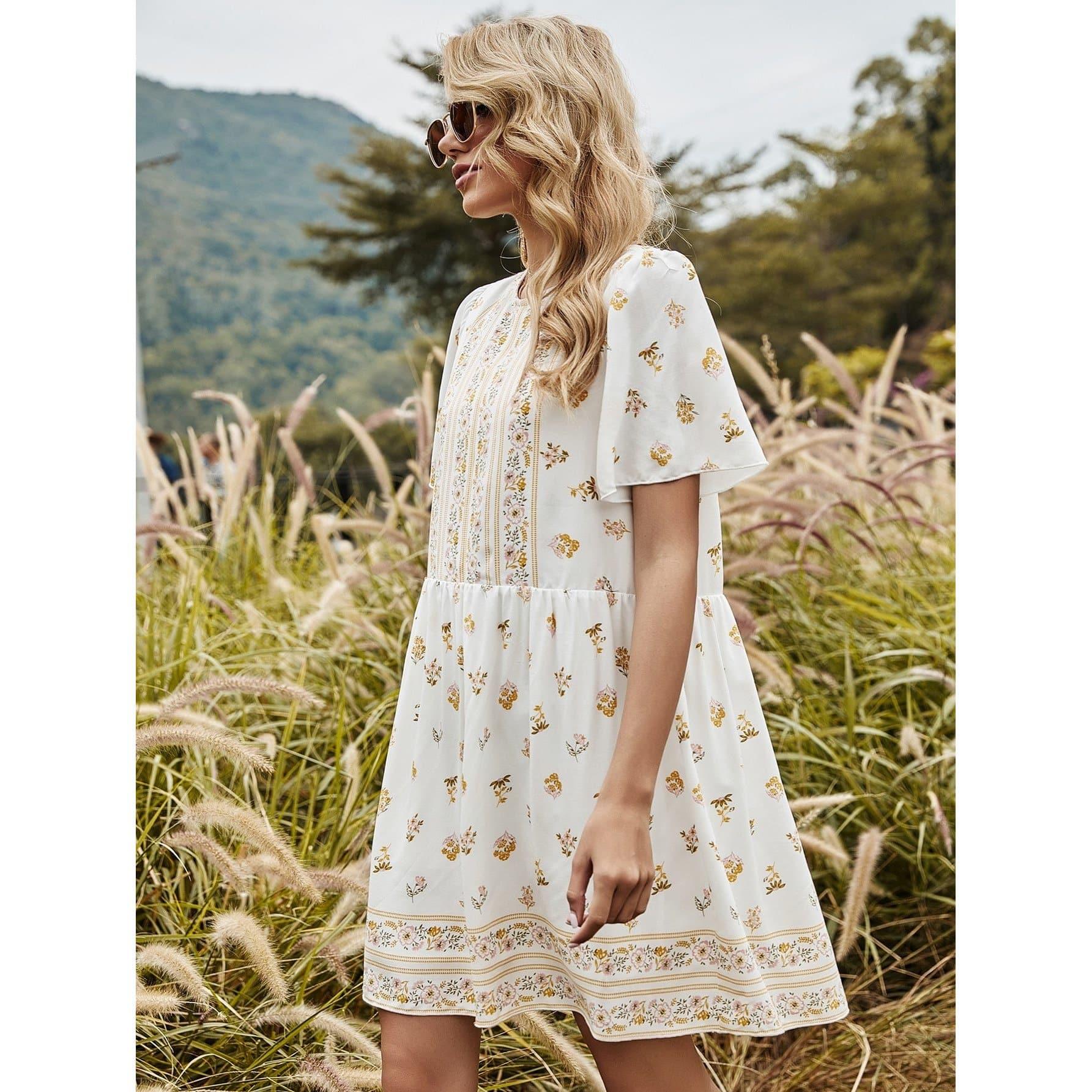boho casual mini dress