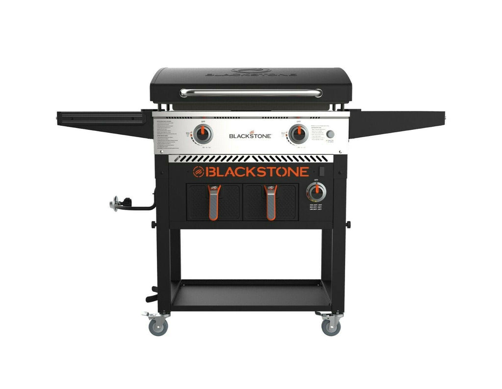 2-Burner 28" Griddle with Electric Air Fryer and Hood - Black