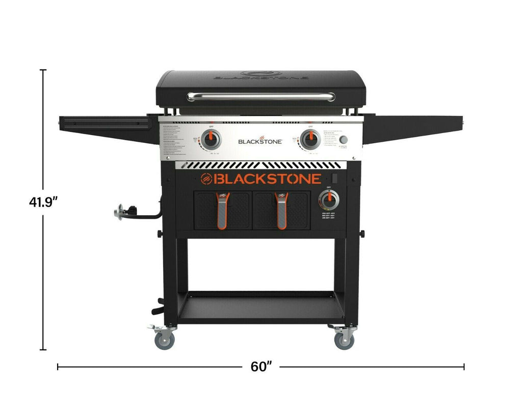 2-Burner 28" Griddle with Electric Air Fryer and Hood - Black