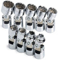 SK 4609 9 Piece 3/8-Inch Drive 12 Point Flex 1/4-Inch to 3/4-Inch Standard Socket Set