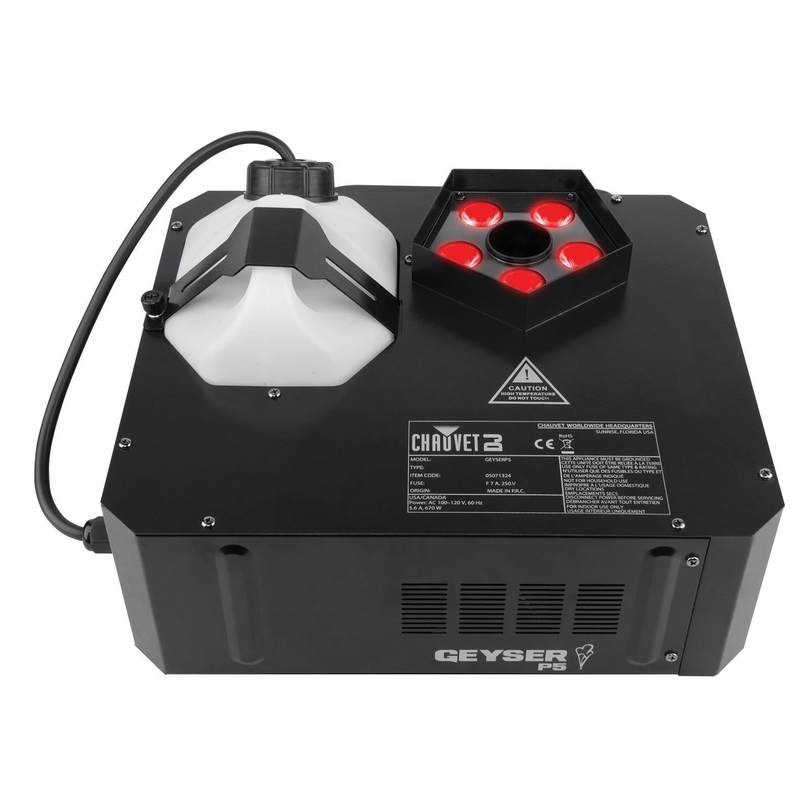 Chauvet DJ Geyser P5 LED Fog Machine with Padded Carry Case Package
