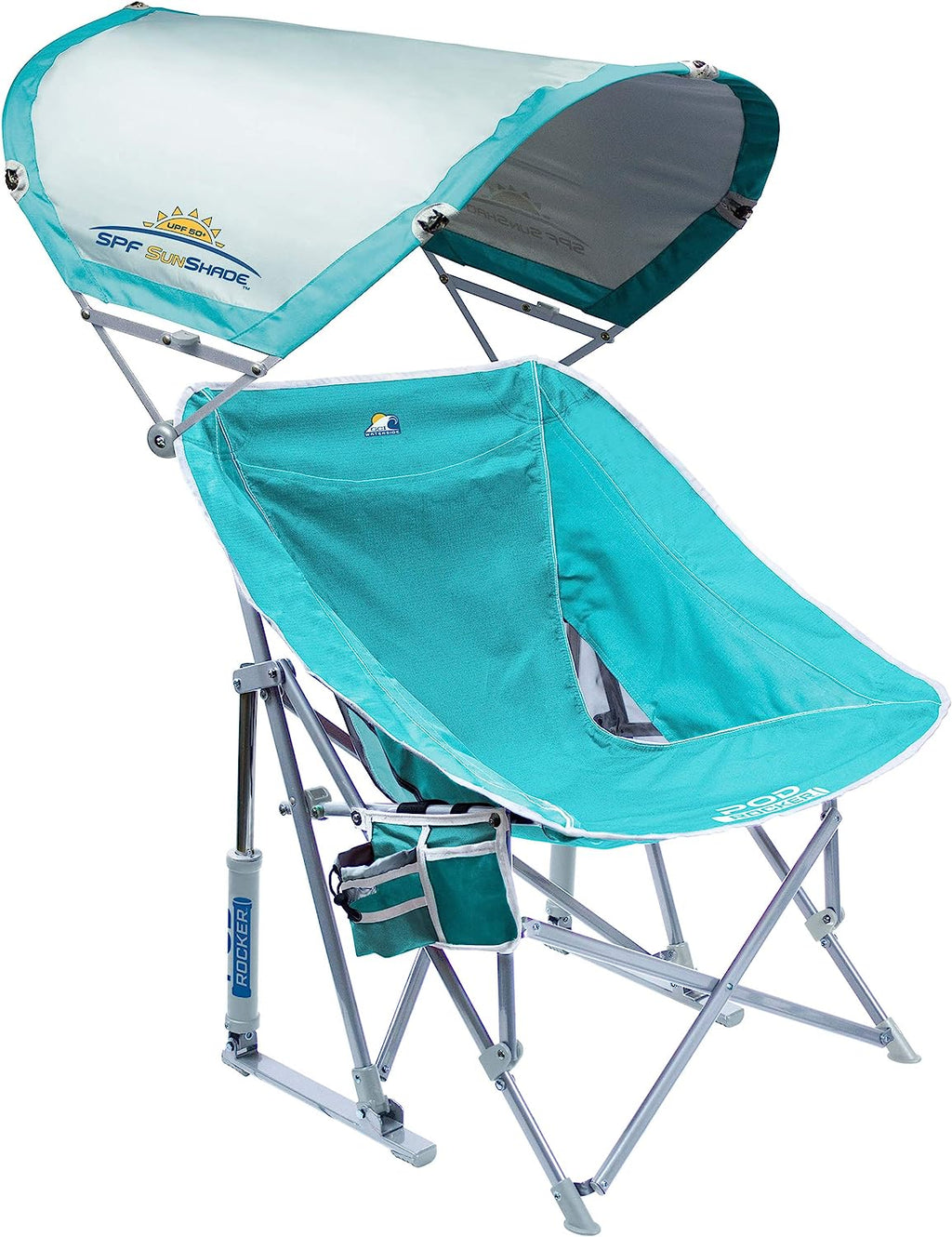 GCI Outdoor Waterside Pod Rocker with SunShade Rocking Chair &amp; Outdoor Camping Chair With Canopy