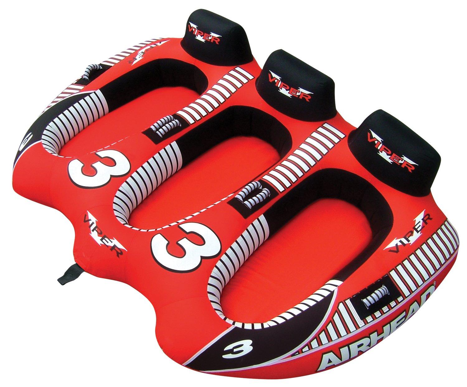 AIRHEAD AHVI-F3 Viper 3 Triple Rider Cockpit Inflatable Towable Lake Water Tube