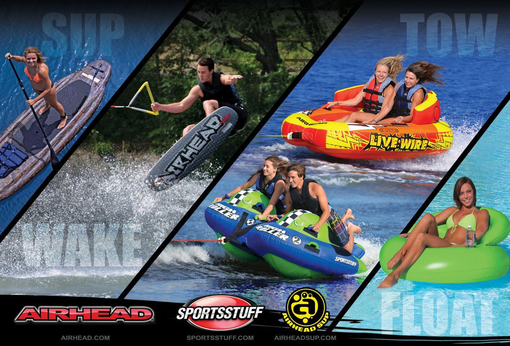 AIRHEAD AHVI-F3 Viper 3 Triple Rider Cockpit Inflatable Towable Lake Water Tube