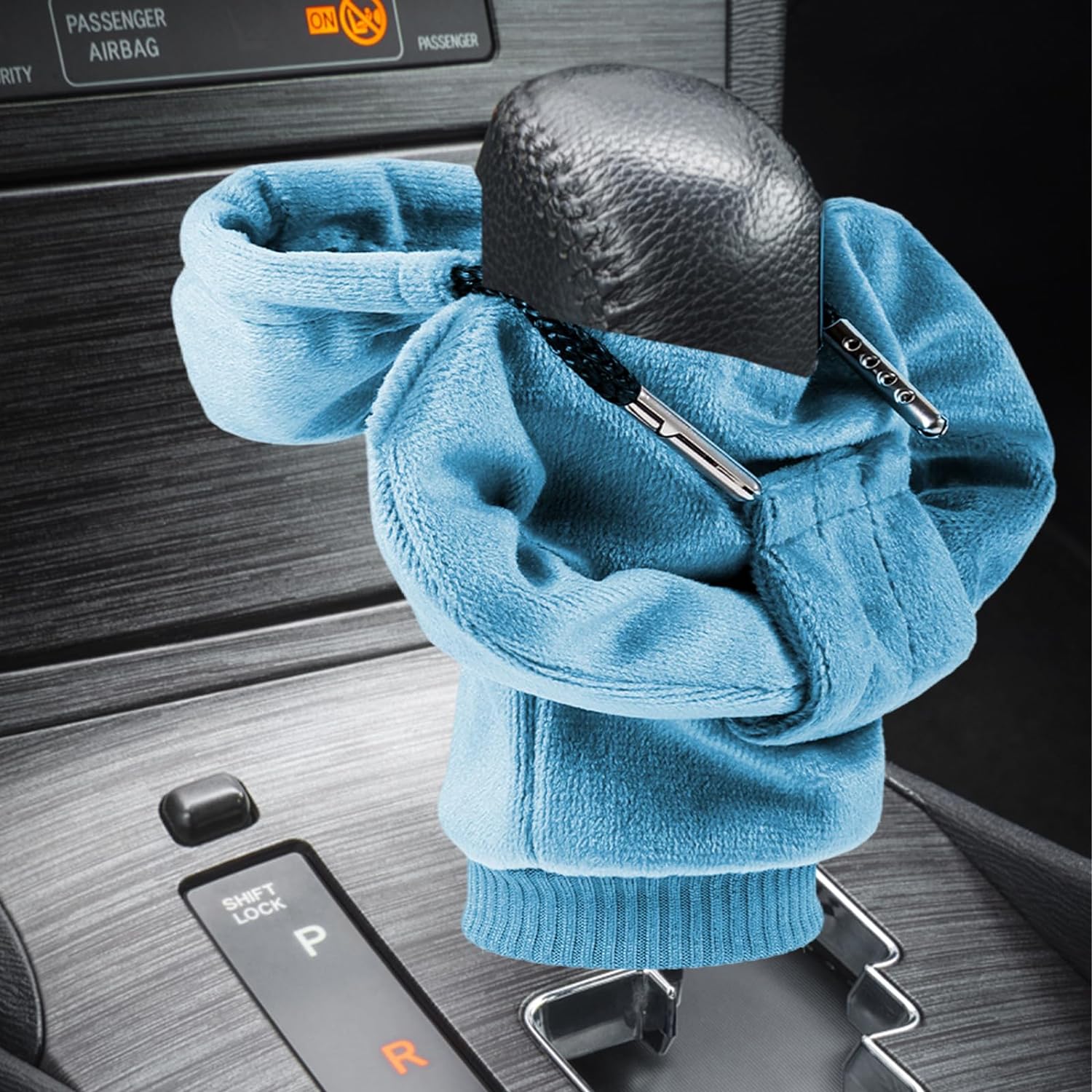 ZHSMS Gear Shift Cover, Universal Shift Knob Cover, Funny Sweater Hoodie for Gearshift, 4.7 Inch Car Shifter Stick Protector Decoration(Blue)