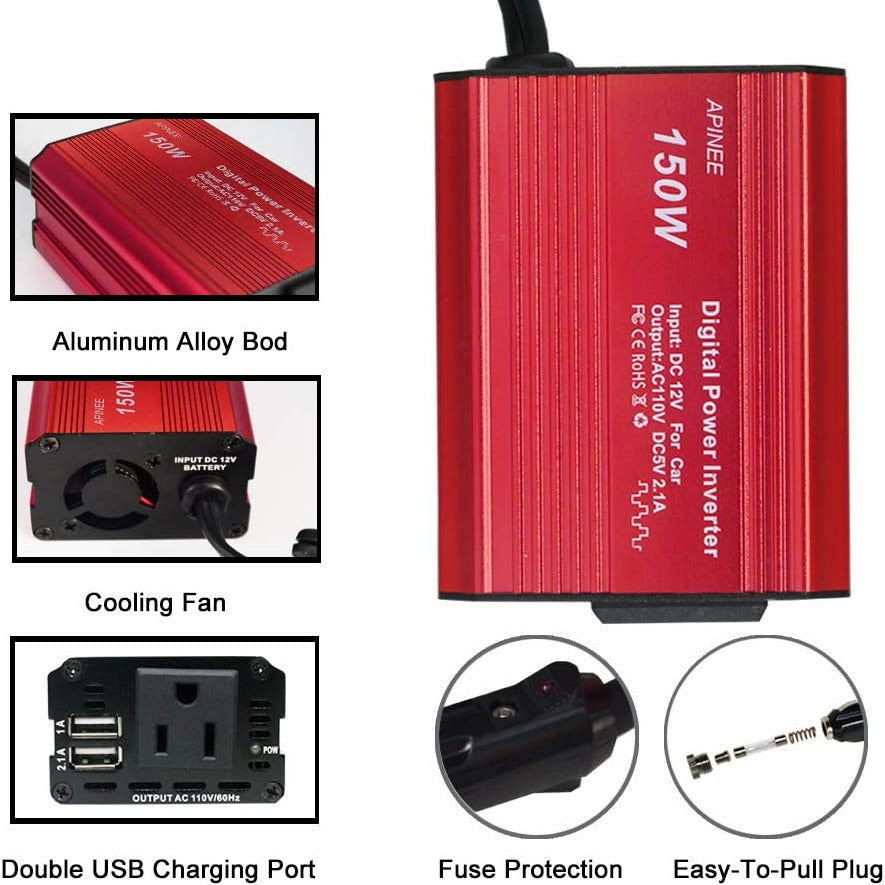 Car Power Inverter,150W Power Inverter For Car,US Standard 110V