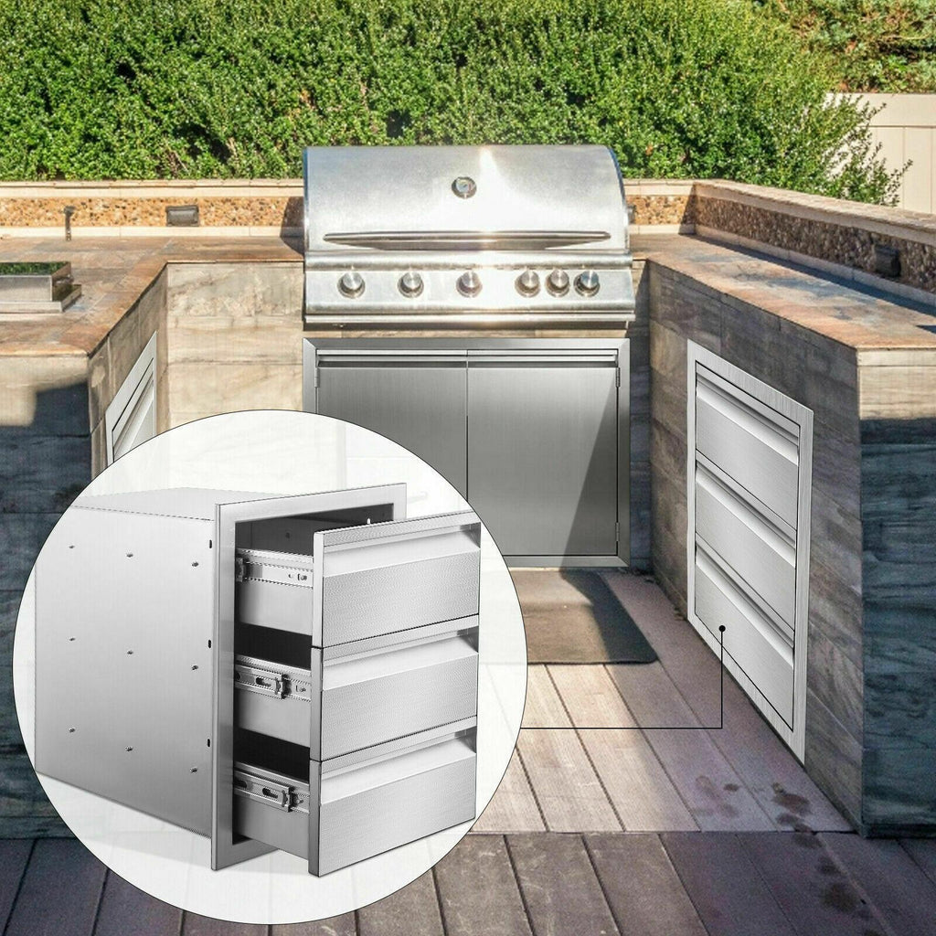 Steel 14x20.5x23" Combined Drawer Cabinet For Outdoor StoraKitchen