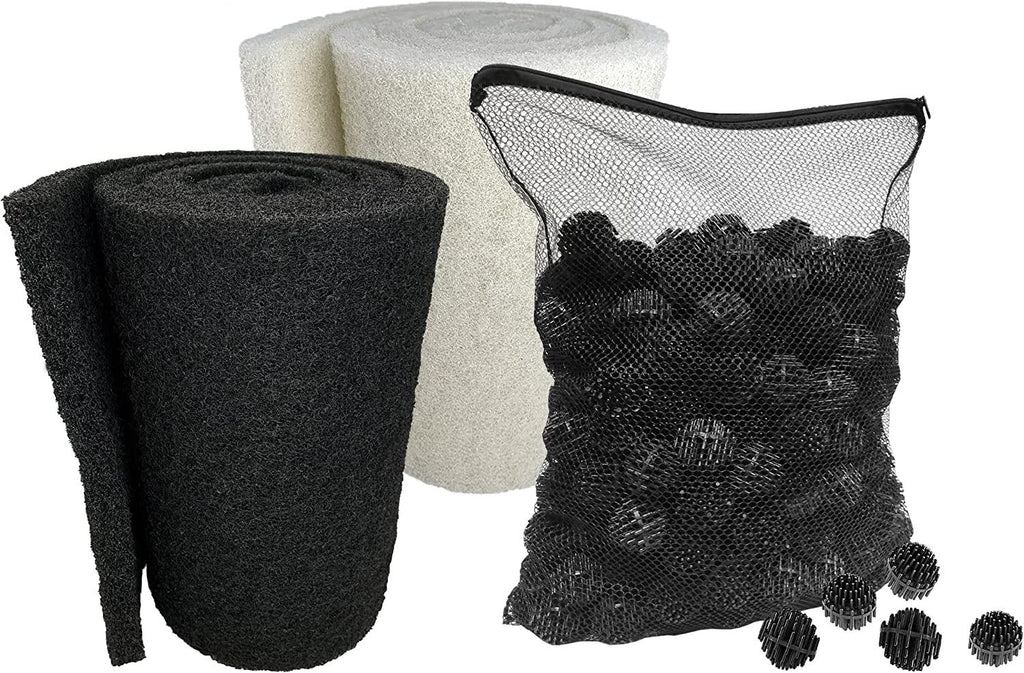 Aquatic s Classic Koi Pond Filter Pad FINE - White Bulk Roll Pond Filter Media, Ultra-Durable Fish Pond Filter Material USA (3/4" to 1" Thick)